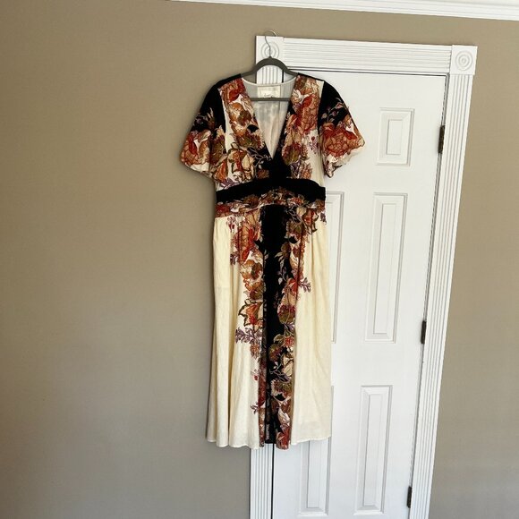 Anthropologie The @Heynasreen Katerina button front Floral Maxi Dress size L - Picture 6 of 6